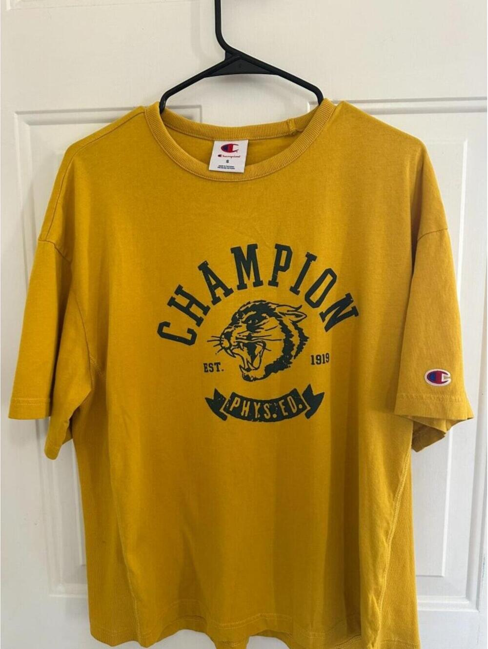 Champion Tiger Logo Graphic Tee Mustard Yellow Women's S